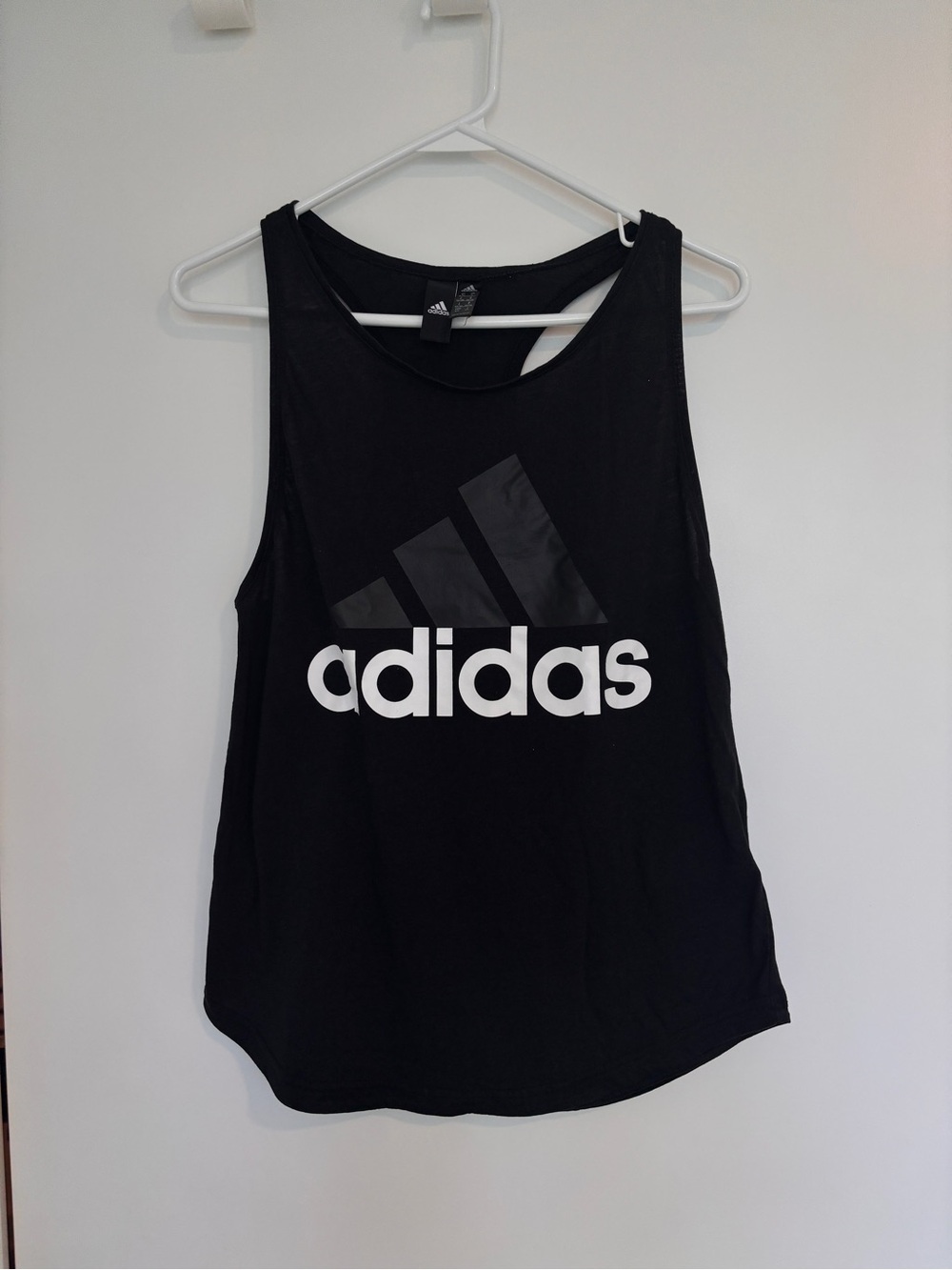 adidas Black Tank Top with White Logo
